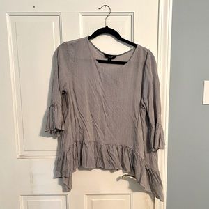 Simply Vera Vera Wang Striped Ruffle Blouse L